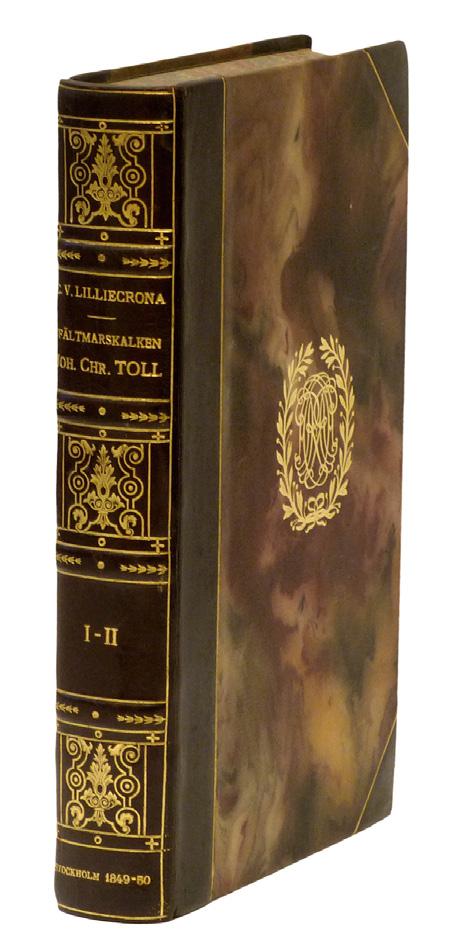 21 Toll. (LILLJECRONA, Carl Vilh.) Fältmarskalken grefve Johan Christopher Toll. Biografisk teckning. 1-2. Stockholm, L. J. Hierta, 1849-50. 8:o. VIII,+ 344; IV,+ (4),+ 255 s.