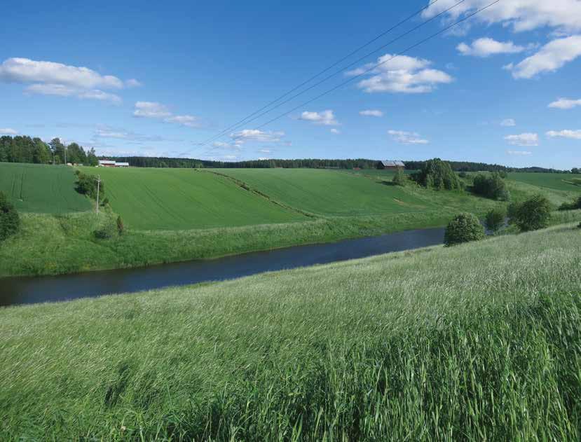 Bild: Aura ådals odlingslandskap (KS) BEAKTA landskapets grundläggande element Landskapets grundläggande element utgörs av höjder, dalar, sluttningar, slätter, vattendrag, bebyggelsens placering,