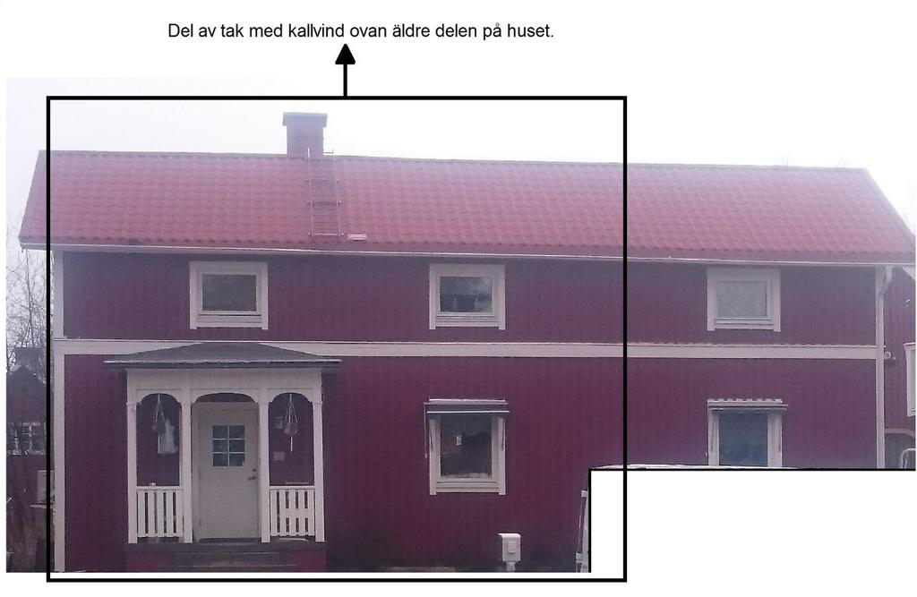 3.2 Huset med referensvind Referensvinden är belägen ca 100 150 meter från klimatvinden. Detta huset är byggt runt sekelskiftet mellan 1800 och 1900 talet.