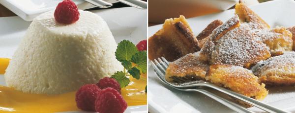 Mjölk- och efterrätter Kokning av mjölk Pudding + sås Rispudding Kokning av frukter Koka socker Crêpes Fritering Rosta nötter och kärnor För uppvärmning eller upphettning av mjölk och för tillredning