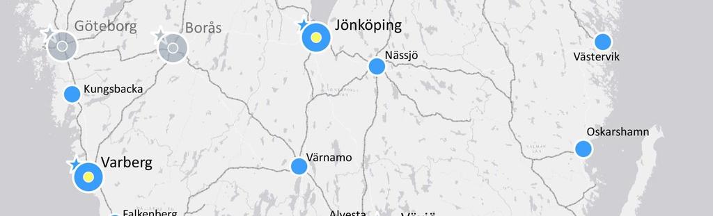 Bilden är en något uppdaterad version av kartan som återfinns i positionspappret Ett enat Sydsverige skapar ett starkt