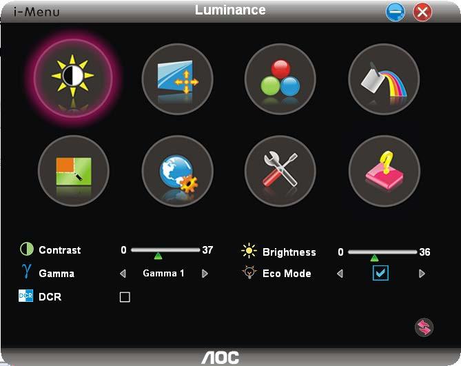 i-menu Välkommen till "i-menu"-programvaran från AOC.