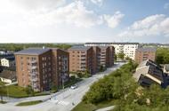 Stena Fastigheteter uppför nu fyra hus vid Nöbbelövs torg om totalt ca 120 välplanerade lägenheter, varav hälften av lägenheterna kommer att upplåtas med hyresrätt och hälften kommer upplåtas med