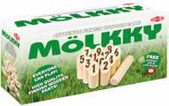 Reseförpackning/ Tactic Familjens frågespel Ska vi slå vad? Mölkky Art. Nr. 40113 Familjens Frågespel. 600 frågor i fem olika kategorier.