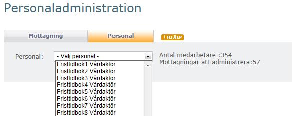 Fliken Mottagning - Ändra Ändra en vårdaktörs för- och efternamn och roller genom att klicka på knappen Ändra, i raden för den vårdaktören. Gör justeringar och klicka på Spara.