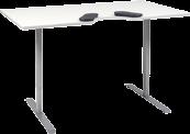 AutoSmart Flera personer kan använda samma bord då användarens justeringar är kopplade till inloggnings-id Skrivbordsyta 160 cm x 90 cm x 2,5 cm Färger: högblankt vitt, ljusgrått eller björk Maguttag