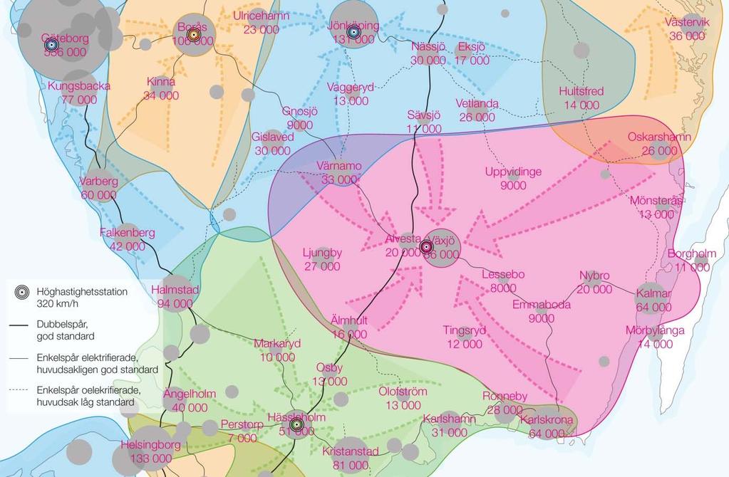 1 Sammanfattning Beslutet att börja planeringen för en ny stambana öppnar frågan för hur höghastighetsjärnvägen skall dras mellan Stockholm och Göteborg/Malmö.