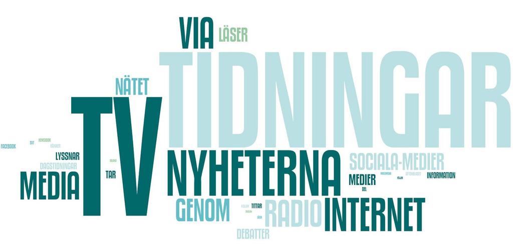 TV, tidningar, nyheter och internet är vanligaste källorna för information Fråga: Hur tar du oftast del av information om svensk politik och de politiska partierna?