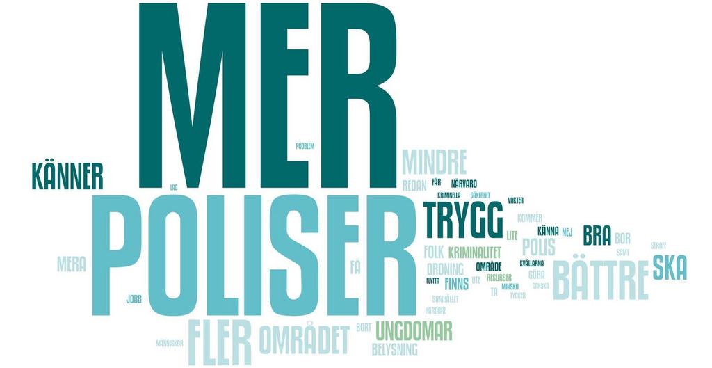 Åtgärder för ökad trygghet Vad skulle få dig att känna dig mer trygg? Ett urval av citat "Övervakningskameror i alla områden.