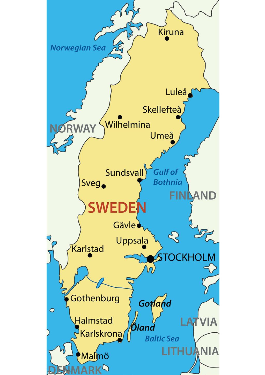 ŠVEDSKA OPĆI PODACI O TRŽIŠTU Kraljevina Švedska po veličini je četvrta zemlja u Europi te zauzima jugoistočni dio Skandinavskog poluotoka.