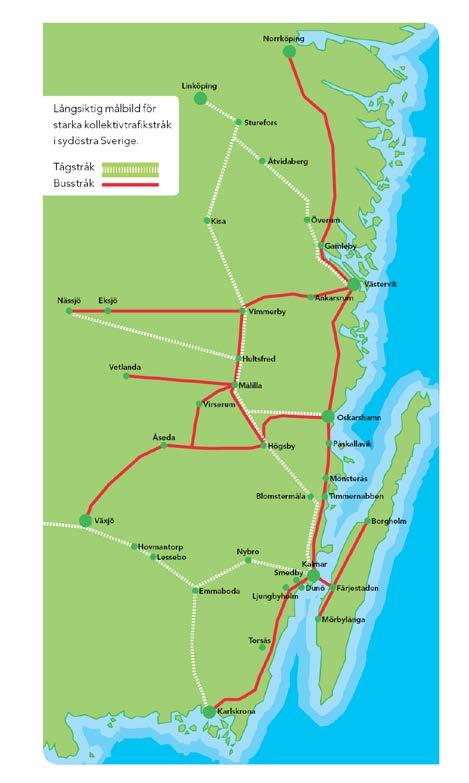 5 Under 2010-talet har även en regionaltågstrafik etablerats i länet. Det första steget blev införandet av det så kallade Krösatågsystemet i relationen Kalmar Emmaboda Karlskrona.