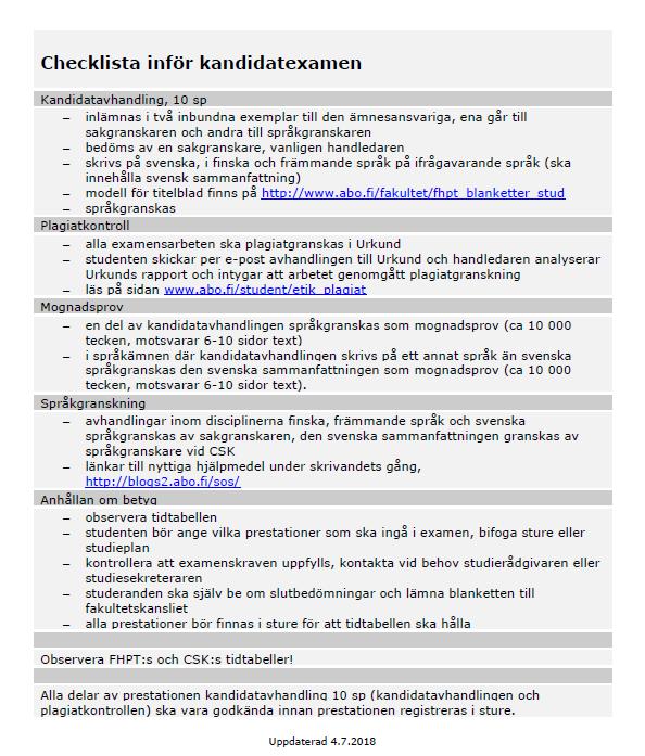 8.11. Exempel på checklista inför kandidatexamen