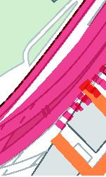 Parallellt med dessa går ett par ekelriktade bostadsgator. Lägs parke går e ekelriktad g. Övriga gator är korta och ågra är återvädsgator.