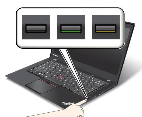 Hur lampan i fingeravtrycksläsaren fungerar Lampans funktion Grön Gult Beskrivning Nu kan du dra fingret över fingeravtrycksläsaren. Det gick inte att identifiera fingeravtrycket.