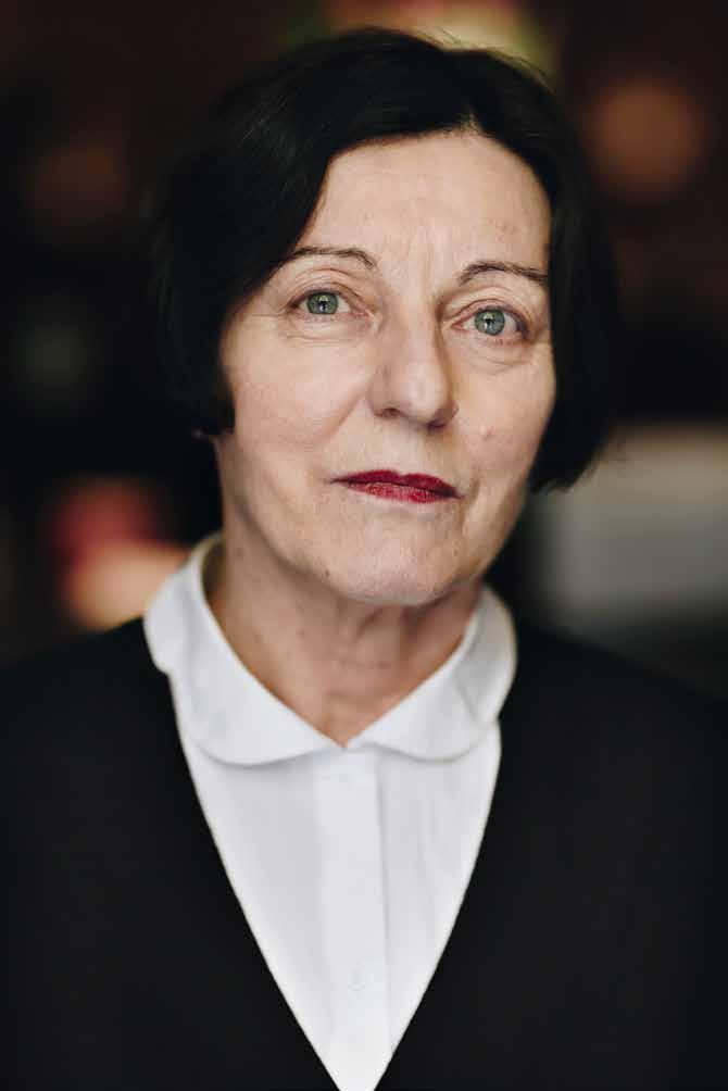 Vid sitt besök på Nobelmuseet hösten 2017 Herta Müller, Nobelpristagare i