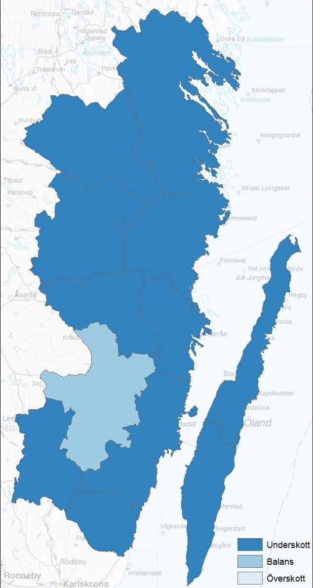BOSTADSMARKNADSANALYS FÖR KALMAR LÄN 2018 15 Läget på bostadsmarknaden i centralorter och övriga