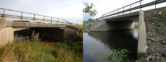 4.4 BROAR ÖVER VATTENDRAG Vägbroar 19-187-1 och 19-503-1 (Figur 10) utgör vandringshinder för utter och behöver därför utteranpassas.
