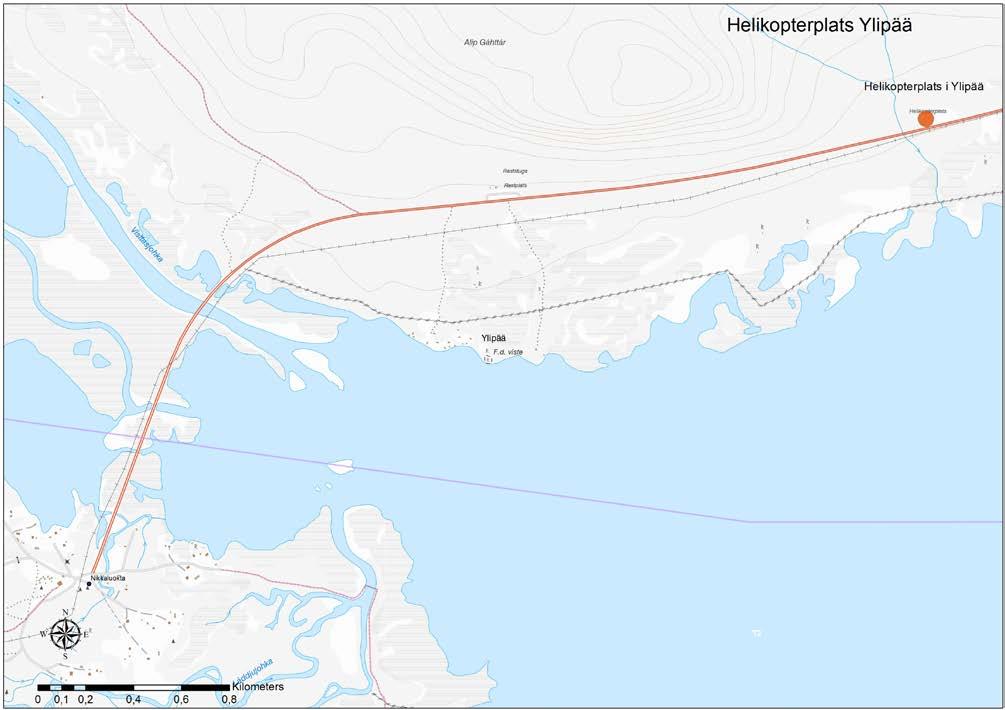 Bild 3.1.4 Ny helikopterplats Ylipää Nytt forskningsområde i Gáisenjárga/Kaiseniemi för antenner för signalmottagning (Eiscat).