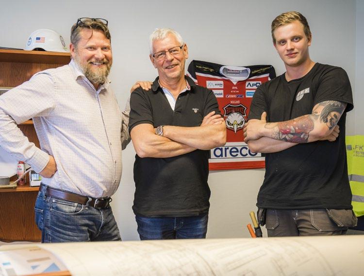 Medlemmen, Jonas Folkesson, vd i ventilationsföretaget JFKAB. Här tillsammans med medarbetarna Olle Ljunggren och Martin Lekland.