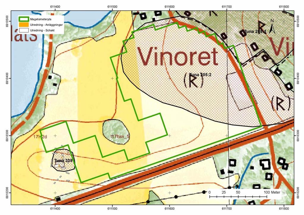 Stallarholmen 2011-07-20 Sidan 1 av 8 Magnetometerkartering vid Vinoret i Västernorrland I syfte att försöka avgränsa och se status på boplatslämningen Tuna 205:2 genomfördes under hösten 2010 och