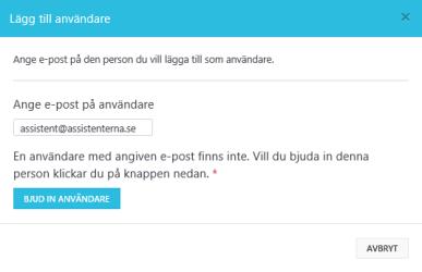användare Registrerade användare i Tambur läggs direkt till i gruppen. Samtliga användare presenteras i en lista med namn och roll.