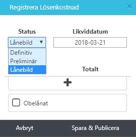 Info: Direktlösen ska bara användas om lån ska lösas genom direktinsättning till lånenumret.