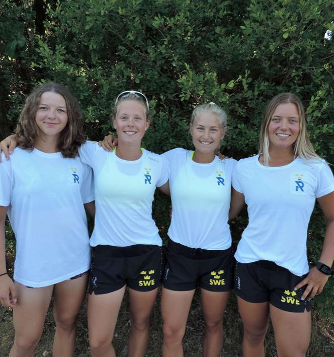 JW4x Scullerfyra Felicia Häggström, Falkenbergs RK Elin Brischewski, Kungälvs RK Jonna Pettersson, 24 båtar Sollerö IF 3 Försökslopp/Heats