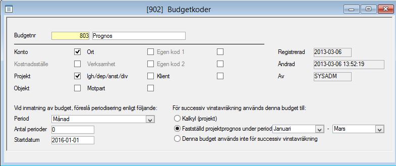 Startdatum på budgetkoden följer inte alltid med till registrering av budet. Händer om ny budget läggs upp på gammalt budgetnummer.