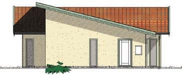 Yttertak: Taklutning enligt ritning För 1-planshus och 2-planshus Ytbehandlade betongtakpannor, 25x38 mm strö- och tegelläkt, underlagspapp, 17 mm råspont, fackverkstakstol