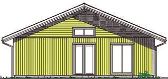 Sadeltak För 1½-planshus med inredd övervåning Ytbehandlade betongtakpannor, 25x38 mm strö- och tegelläkt, underlagspapp, 17 mm råspont, ramverkstakstol, luftspalt, 230 mm