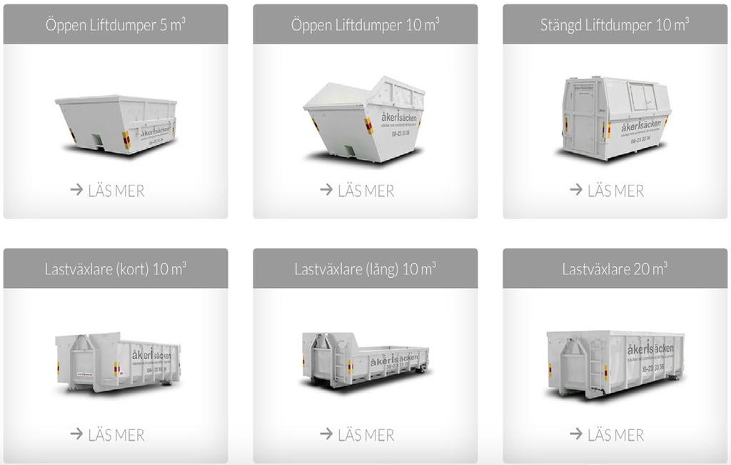 AVFALLSHANTERING CONTAINER Avfallshantering i container från 5m3 upp till 30m3.