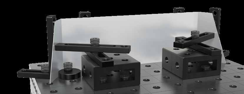 STOPP 28 Universal Stopp 250 L Universal Stop 250 L justerar exakt varje element genom det avlånga spåret inom ett område av 0-200 mm.