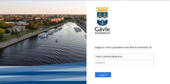 Om du är inloggad på kommunens nät så kommer du in i portalen direkt.