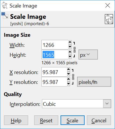 Design av grafik Välj Image->Scale Image Skala om