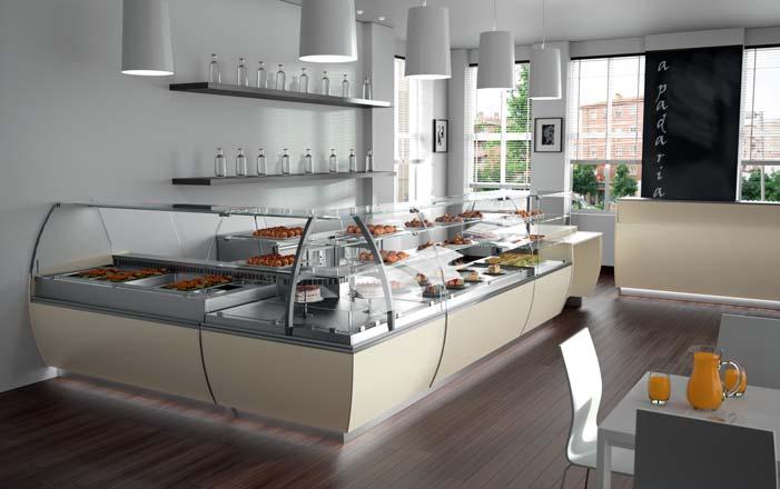 E-line - Exponeringsmonter Exponeringsmonter E-line är en designfamilj som är gjord för Caféer, konditorier/ bagerier, frysta deserter, choklad och take-away butiker.