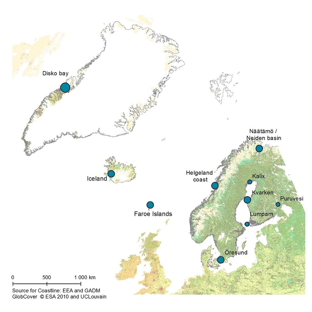 Fallstudie områden Norge: Helgeland marin ekologi turism, friluftsliv Sverige: Kalix skärgård med siklöjefiske Danmark/Sverige: Öresundsregionen, tillväxtregion, miljö, fiskeförvaltning