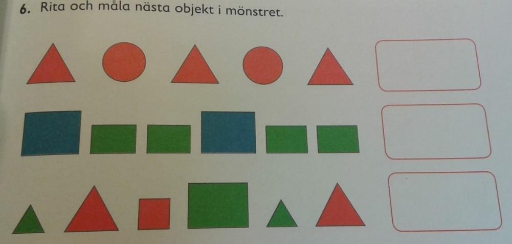 Figur 7 (a) (färg). Ett exempel på hur upprepande geometriska mönster presenteras i Favorit 1A (Haapaniemi, Mörsky, Tikkanen, Vehmas, & Voima, 2012a). Figur 7 (b) (färg).