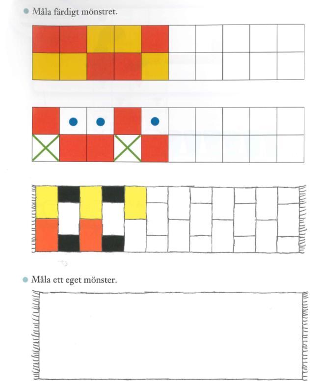 Figur 19 (färg). Exempel på att kunna konstruera ett mönster och använda tidigare kunskap.