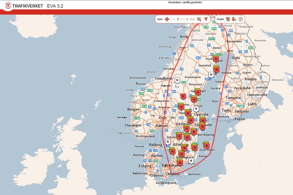 EVA = Effekter vid väganalyser Används för att beräkna och värdera effekter samt
