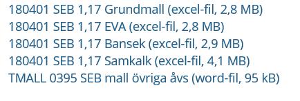 Mallar: TMALL 0370 Samlad effektbedömning: Nya