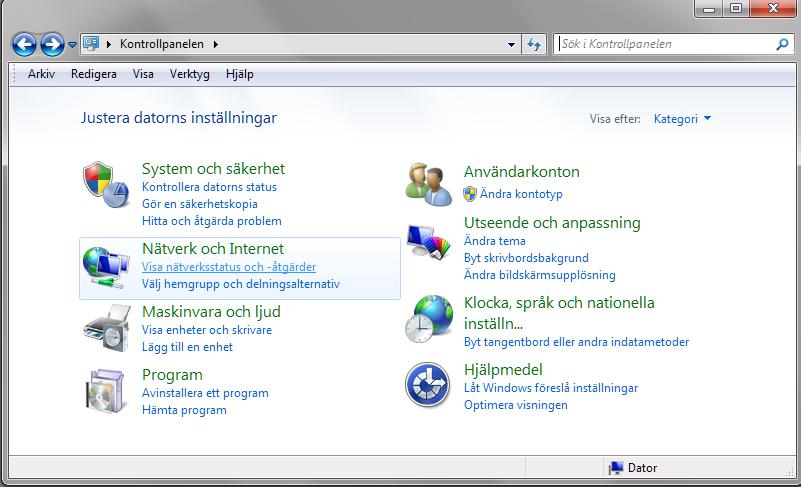 7. Konfigurera IP-adress i PC Kontrollera med system/nätverksadministratör att tänkt adressekvens för både TCP-moduler och aktuell dator kan