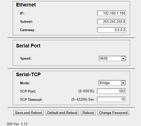 Konfigurationsfönster Modulens fabriksinställda IP-adress ändras här till en i nätverket unik IP-adress.