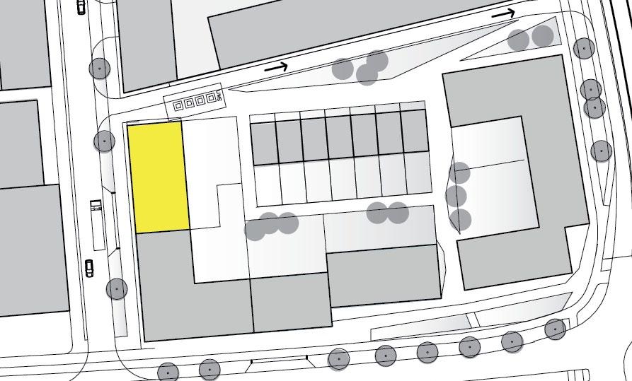 Arkitektradhus Torg E IA, handel, service och bostäder D n äge v jers b Sol A B P-hus Bostadsrätter Hyresrätter Gatumiljön präglas av ambitionen att skapa en promenadstad där fotgängarnas behov av