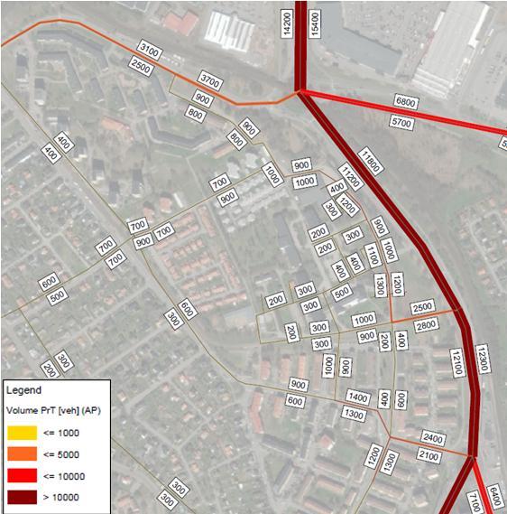 3.5 Scenario 5 Figur 19 Trafikflöden scenario 5 Sandbyhov 2035.