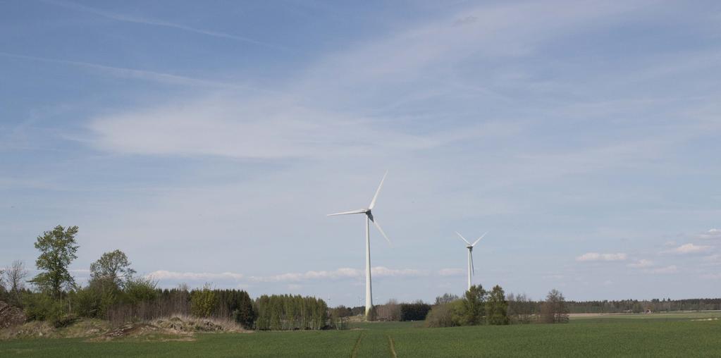 Vindkraftverk i området mellan Mantorp och Omber/