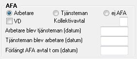 Personer med markering AFA Arbetare kommer med i filen och på rapporten till och med månaden före den anställde fyller 65 år.