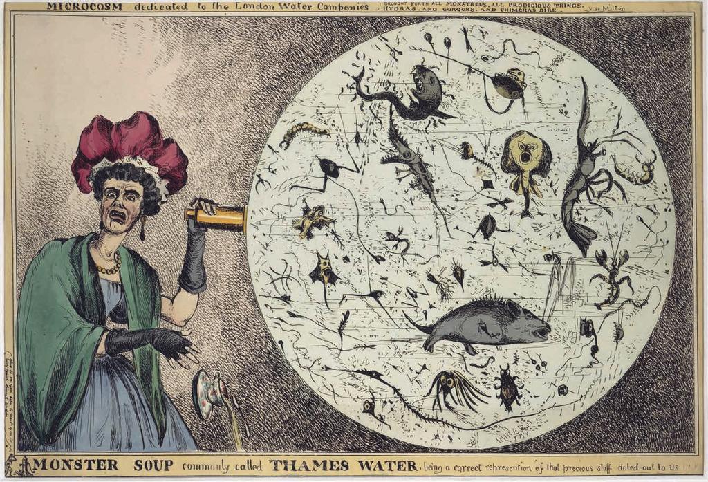 På 1820-talet hämtades Londons dricksvatten från Themsen, där även stadens avloppsvatten tömdes.