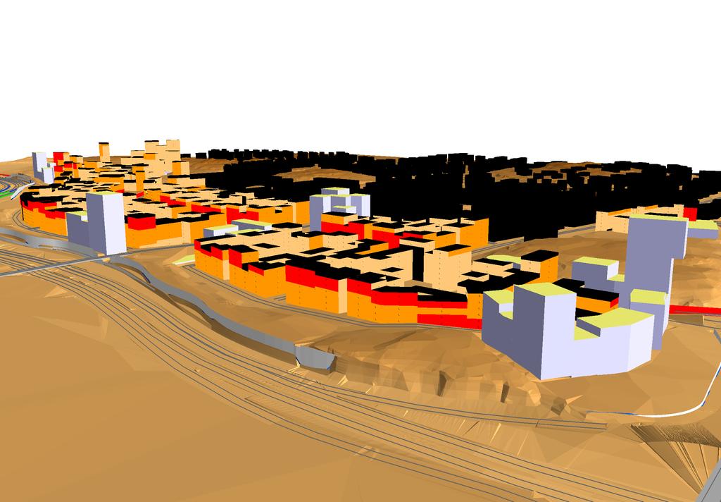 Ekvivalent ljudnivå för dygn i dba 70 < 65 < Elevation <= 70 60 < in m <= 65 55 < <= 60 50 < <= 55 <= 50 Ursvik,