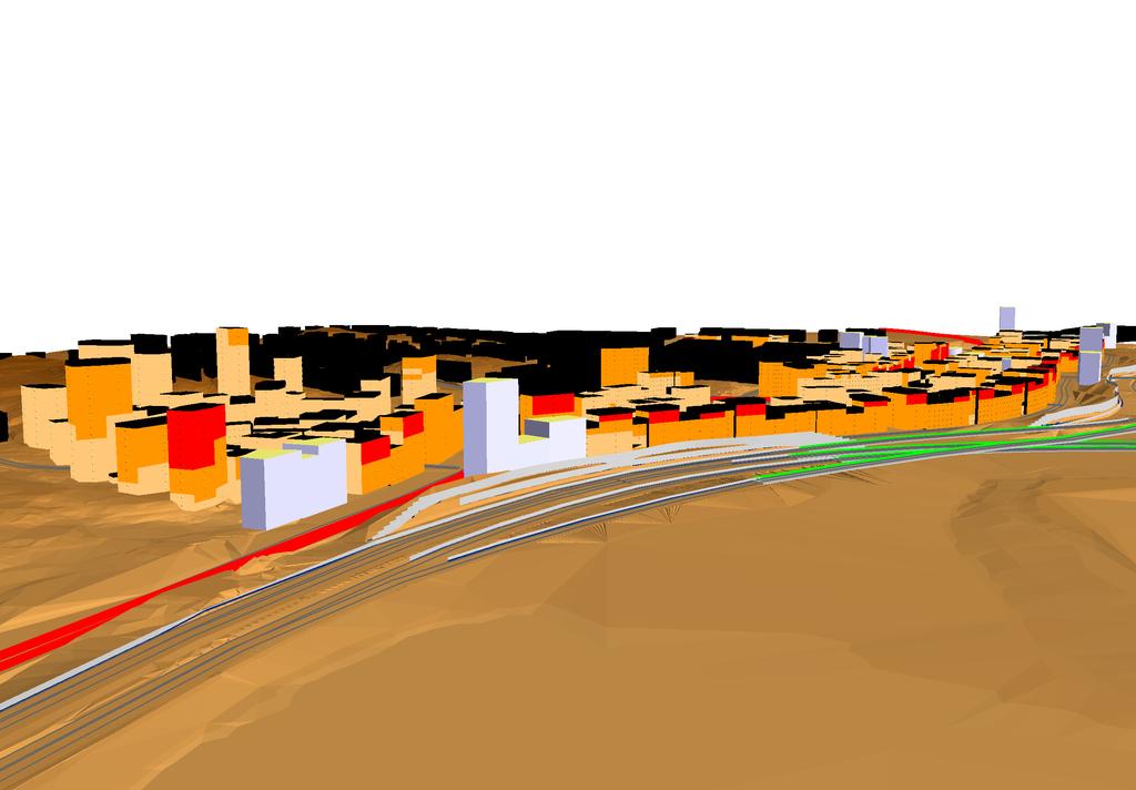 Ekvivalent ljudnivå för dygn i dba 70 < 65 < Elevation <= 70 60 < in m <= 65 55 < <= 60 <= 55 Ursvik,