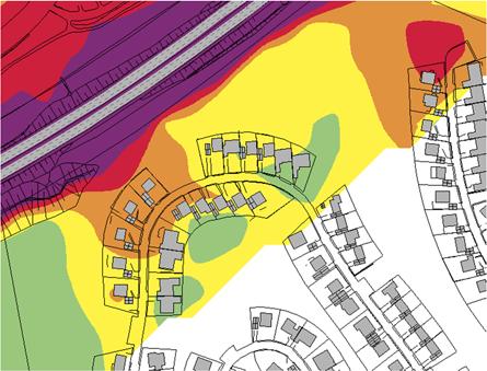 1 Utbyggnadsalternativ - nuläge För de befintliga flerbostadshusen i Grindtorp ökar den ekvivalenta ljudnivån för fasader närmast E18 med 1 db